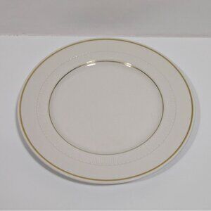 Syracuse China White Dinner Plate With Gold Trim 10.75" Ceramic Elegant Design
